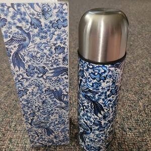 Floral Blue and White Thermos